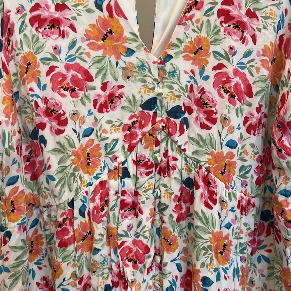 Torrid Bright Floral Midi Gauze Dress - Picture 6 of 13